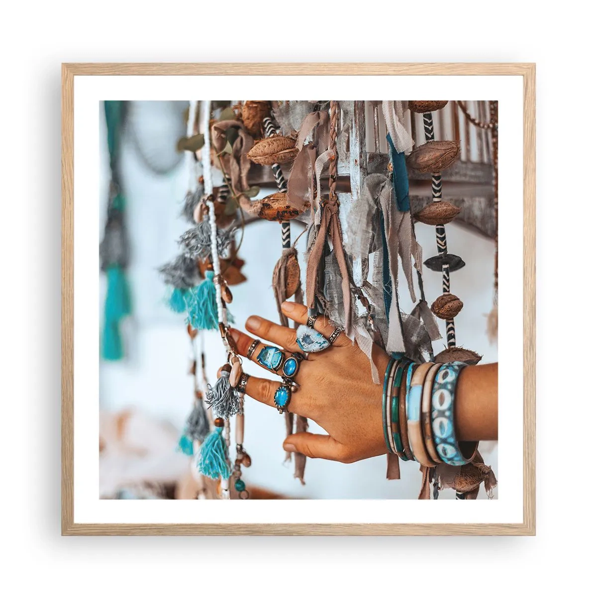 Poster in einem Rahmen aus heller Eiche - Lokale Schätze - 60x60 cm