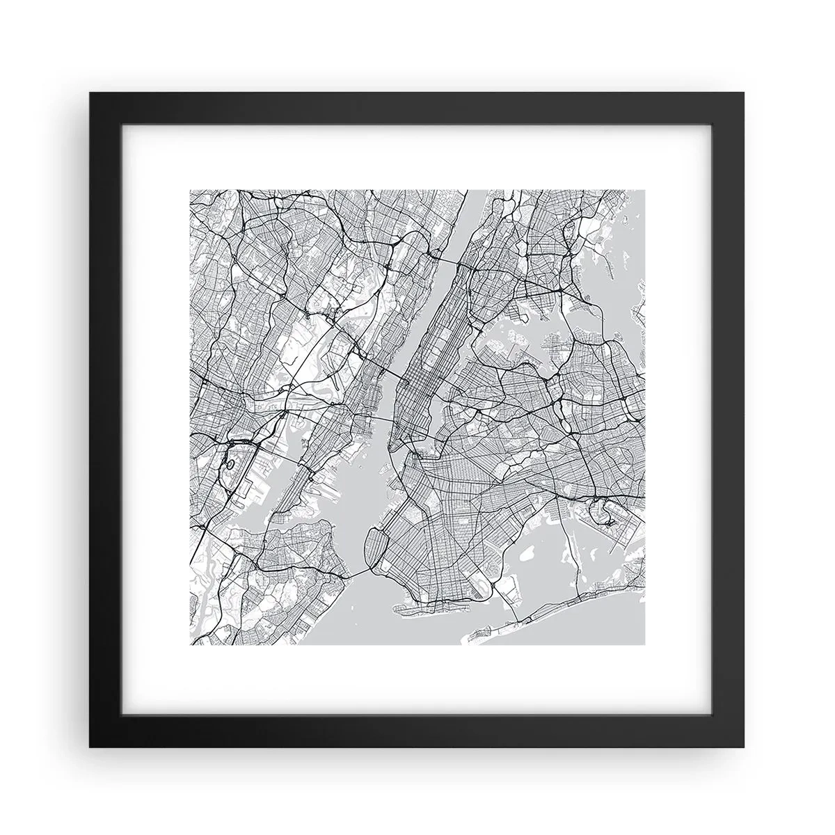 Poster in einem schwarzem Rahmen - Die Anatomie einer Metropole - 30x30 cm