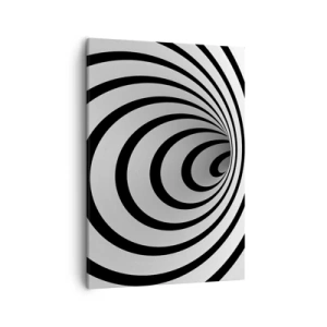 Bild auf Leinwand - Leinwandbild - Eine schwarz-weiße Spirale mit hypnotischer Wirkung - 50x70cm - Sie können dem auch nicht widerstehen? - Moderne Wanddekoration für Wohnzimmer und Schlafzimmer ARTTOR