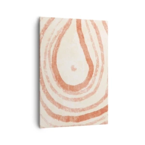 Bild auf Leinwand - Leinwandbild - Ein abstraktes Motiv aus konzentrischen Linien in Terrakotta-Tönen. - 70x100cm - Korallenkreise – Komposition - Moderne Wanddekoration für Wohnzimmer und Schlafzimmer ARTTOR