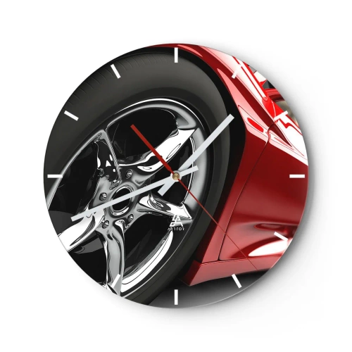 Wanduhr - Glasuhr - Für Schnelligkeit gebaut - 40x40 cm