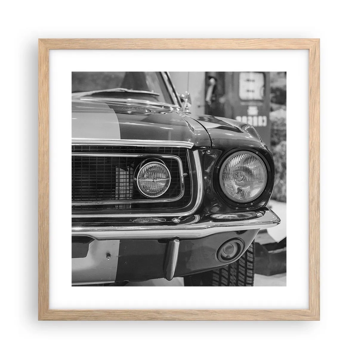 Poster in einem Rahmen aus heller Eiche - Wilder Ritt - 40x40 cm