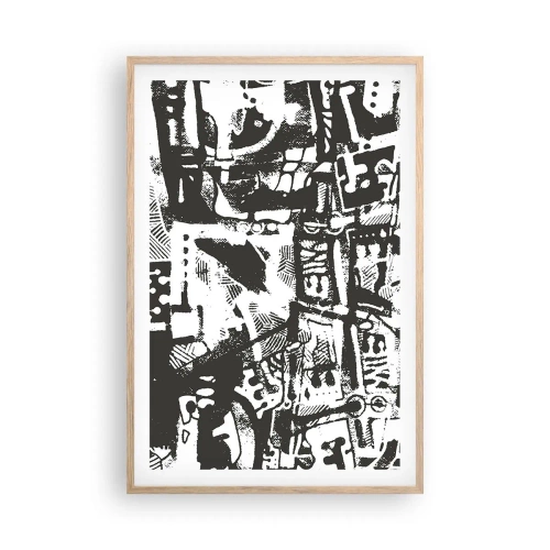 Poster in einem Rahmen aus heller Eiche - Ordnung oder Chaos? - 61x91 cm