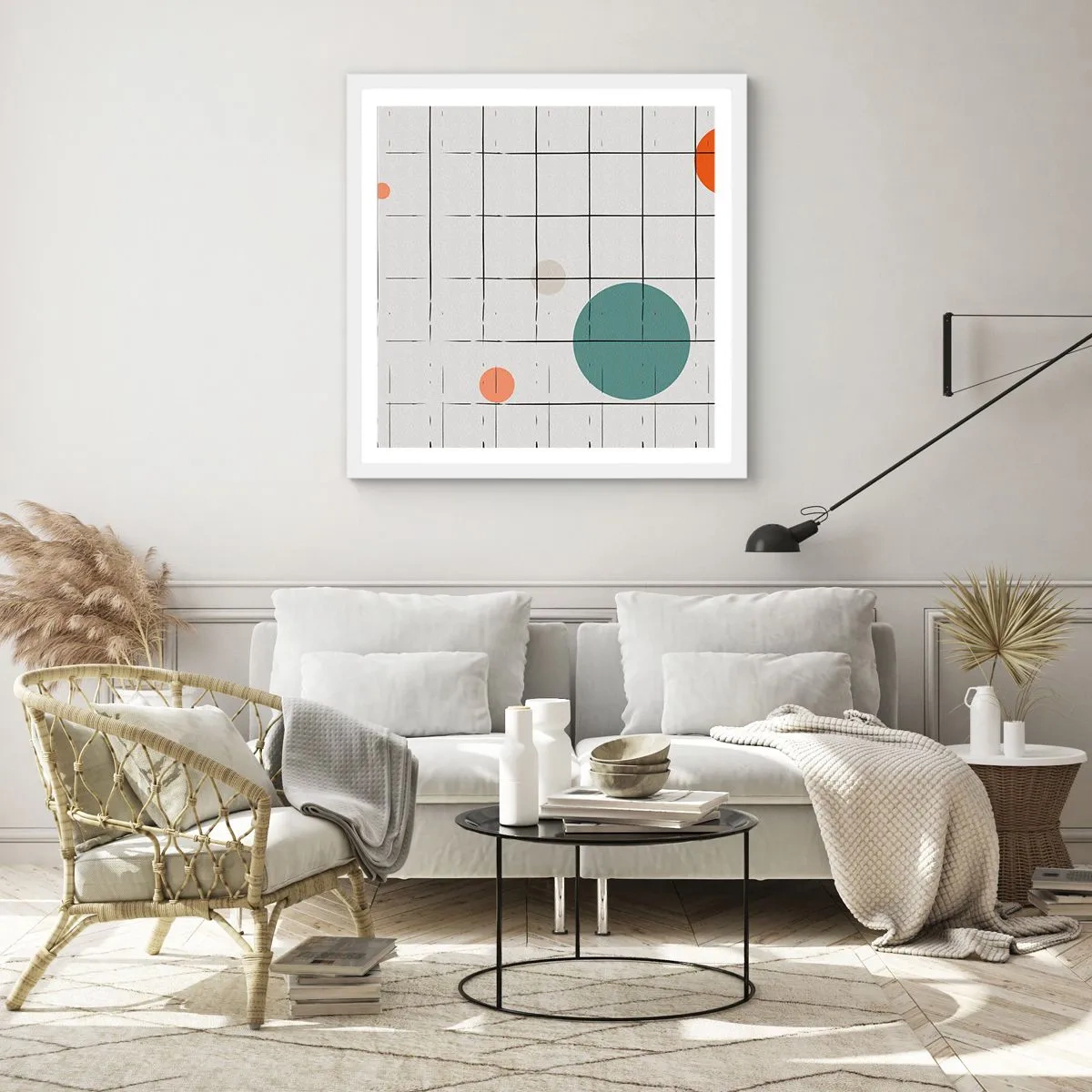 Poster in einem weißen Rahmen - Gefangen. Wir oder sie? - 30x30 cm