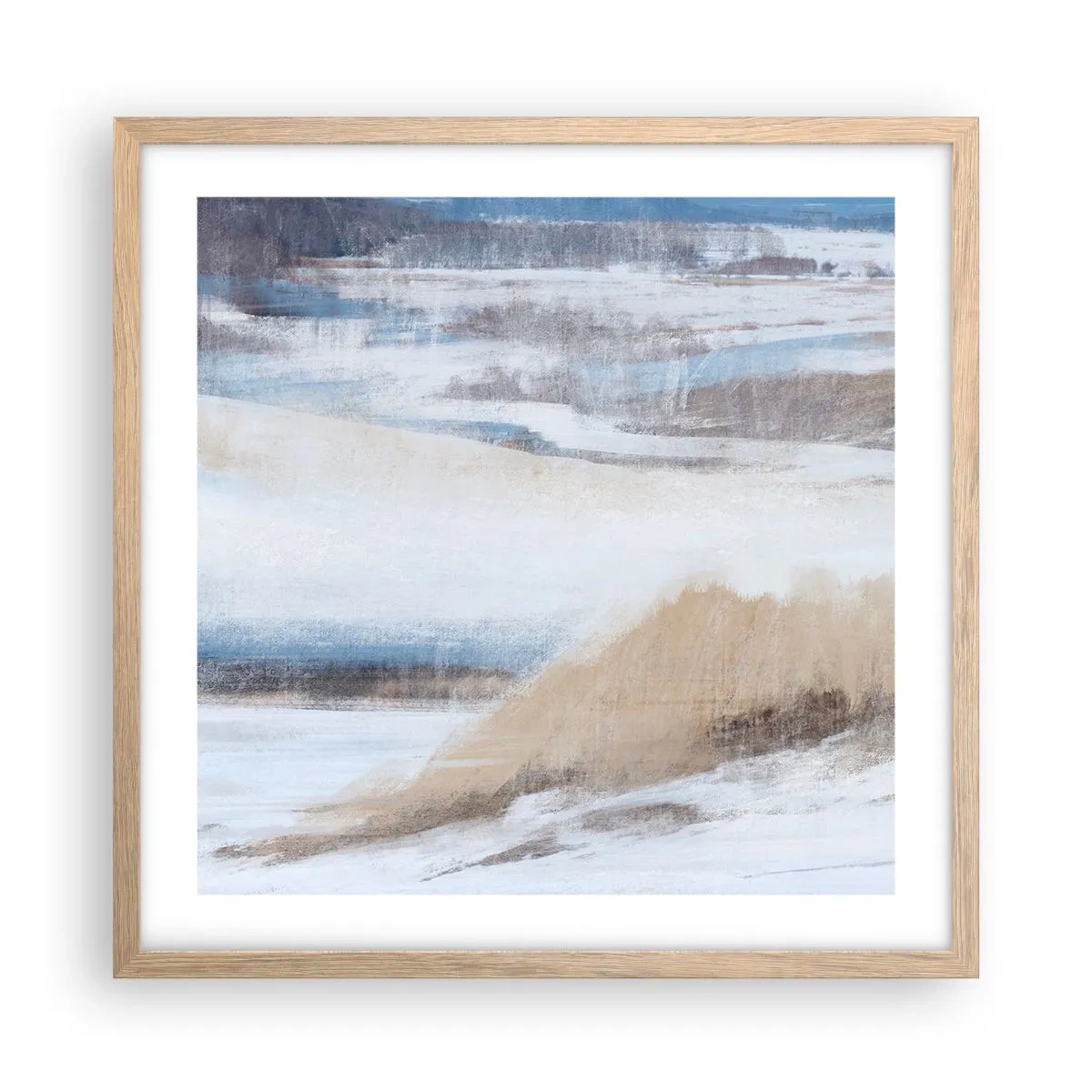 Poster in einem Rahmen aus heller Eiche - Winterkomposition - 50x50 cm