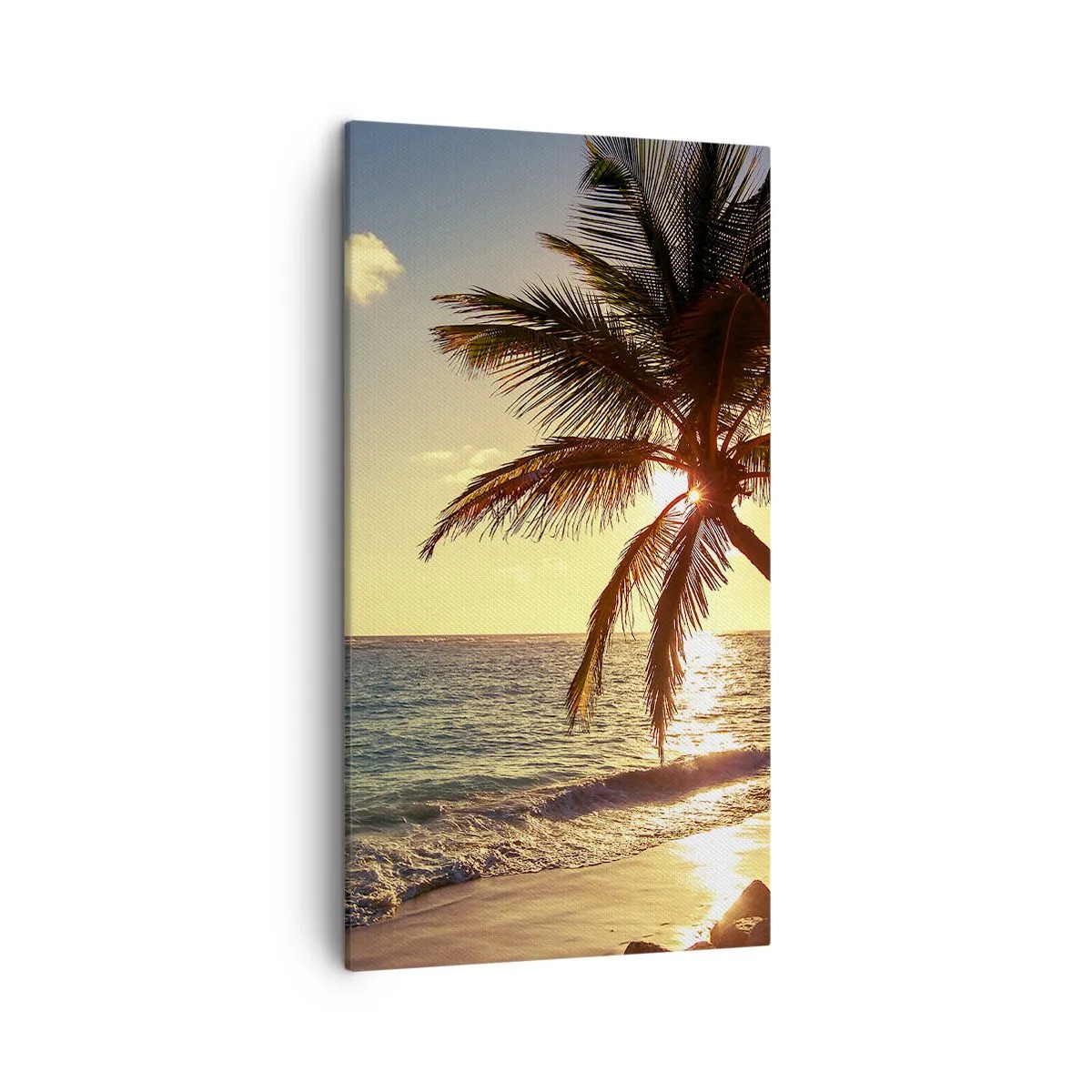 Bild auf Leinwand - Leinwandbild - Sommer unter Palmen - 45x80 cm