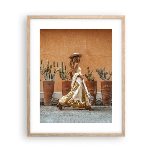 Poster in einem Rahmen aus heller Eiche - Hippie-Stil - 40x50 cm