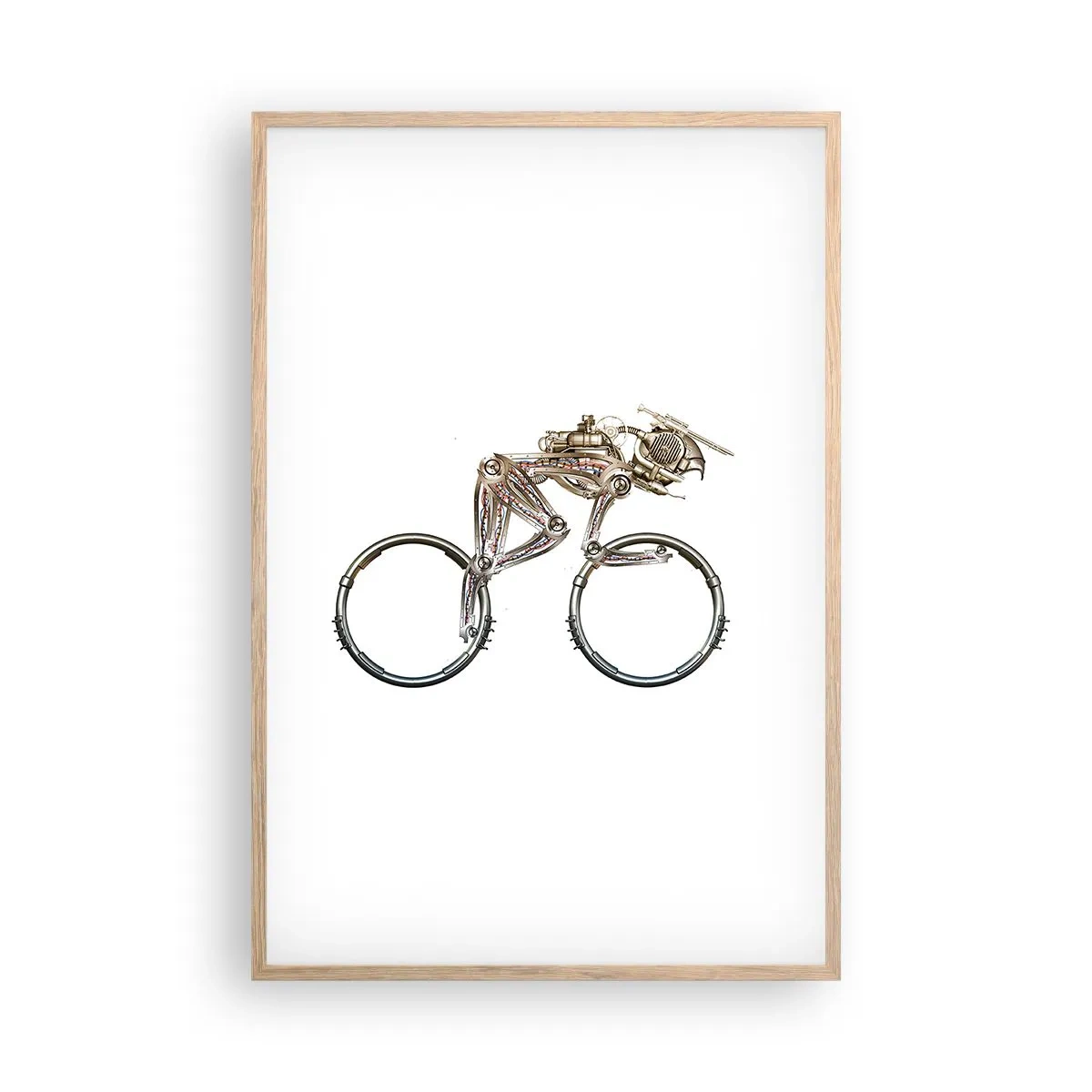 Poster in einem Rahmen aus heller Eiche - Eine tolle Maschine - 61x91 cm
