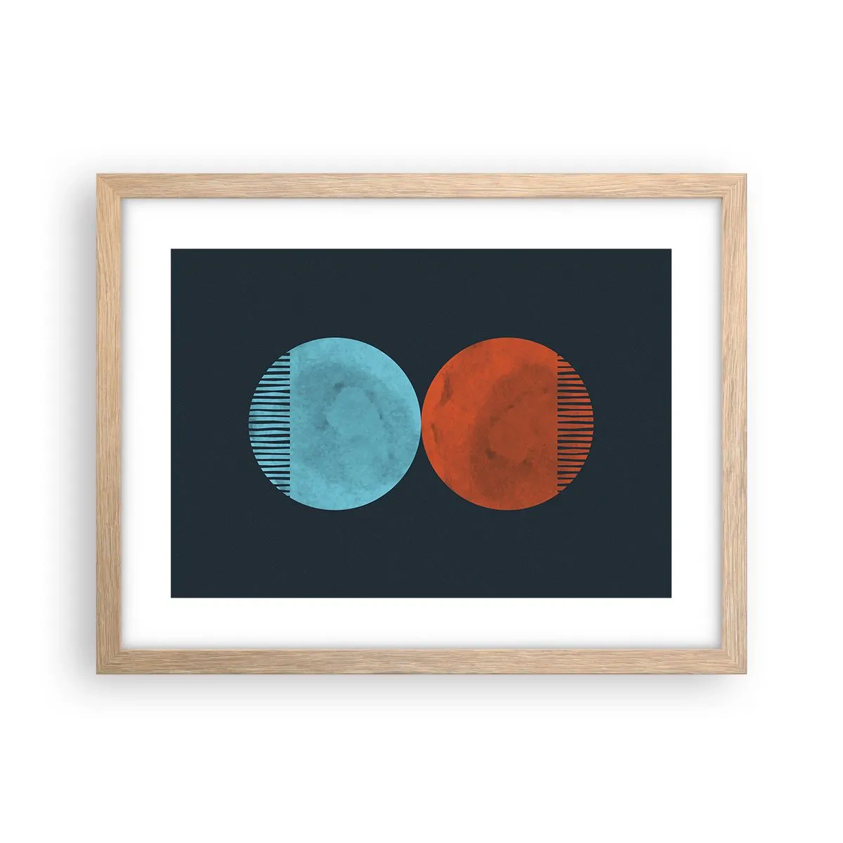 Poster in einem Rahmen aus heller Eiche - Nur Geometrie? - 40x30 cm