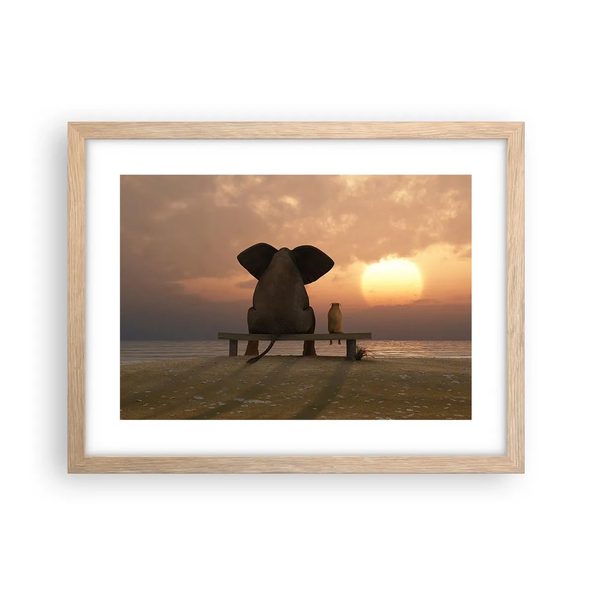 Poster in einem Rahmen aus heller Eiche - Es tut gut zusammen zu schweigen - 40x30 cm