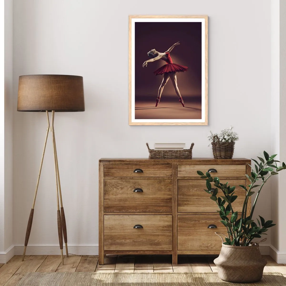 Poster in einem Rahmen aus heller Eiche - Eine Primaballerina - 30x40 cm