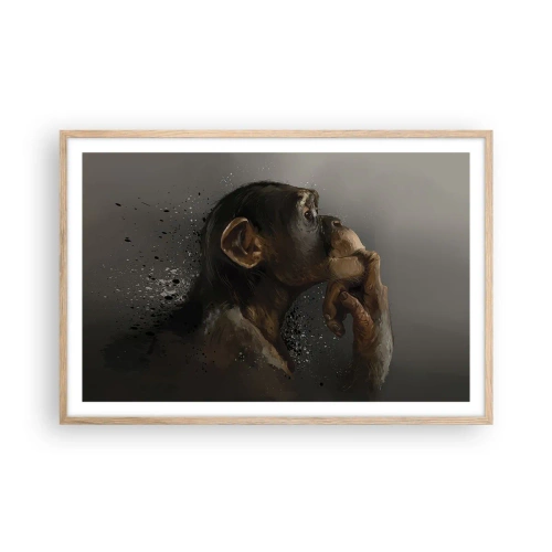 Poster in einem Rahmen aus heller Eiche - Sicherlich ein Denker - 91x61 cm