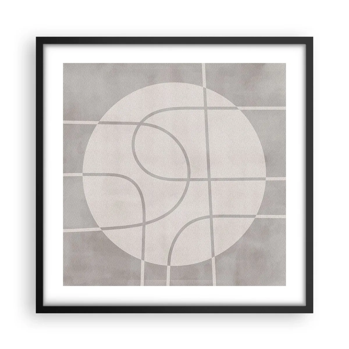 Poster in einem schwarzem Rahmen - Kreisförmig und geradeaus - 50x50 cm