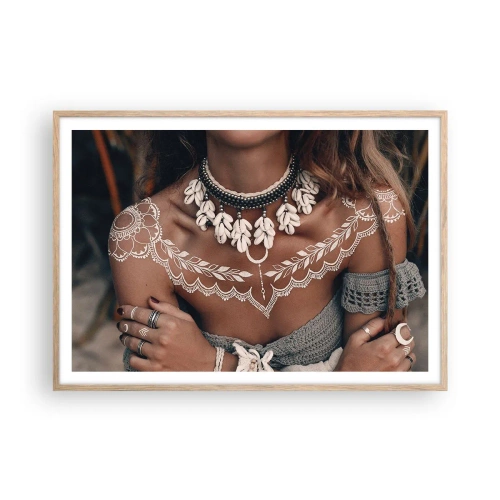 Poster in einem Rahmen aus heller Eiche - Talismane, Rituale der Weiblichkeit - 100x70 cm