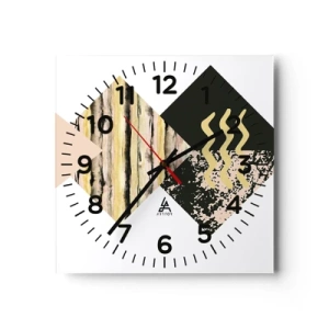 Wanduhr - Glasuhr - Es ist nicht so einfach - 40x40 cm