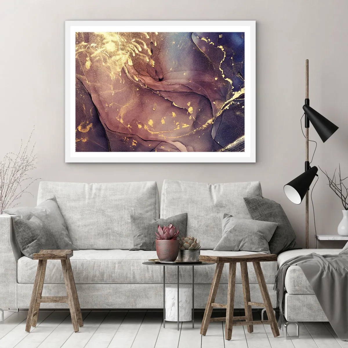 Poster in einem weißen Rahmen - Materie und Geist - 40x30 cm