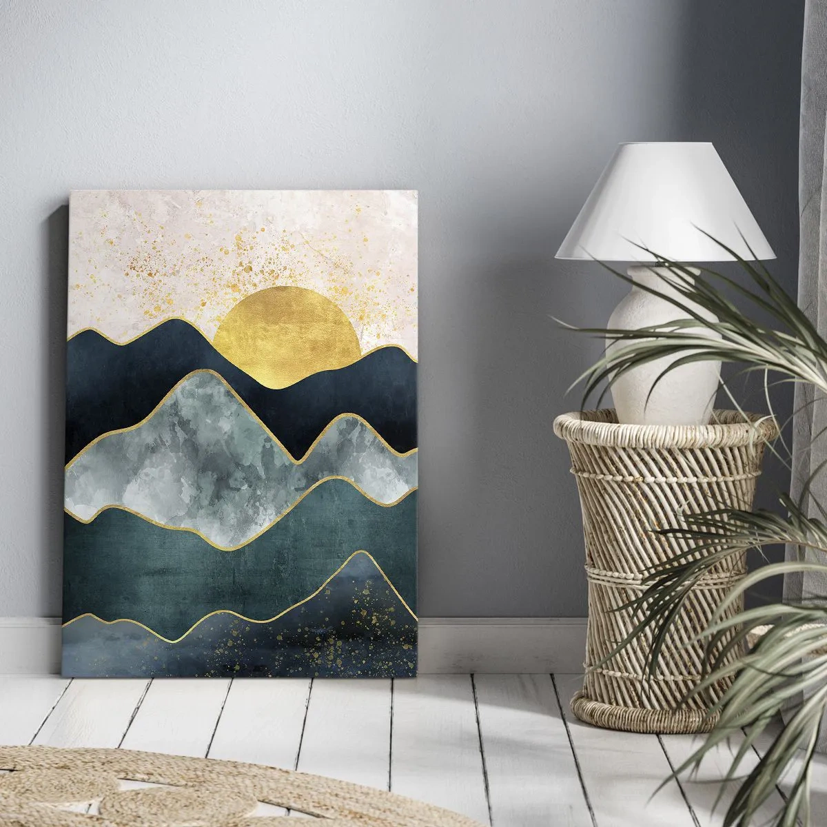 Bild auf Leinwand - Leinwandbild - Hinter den sieben Bergen - 70x100 cm