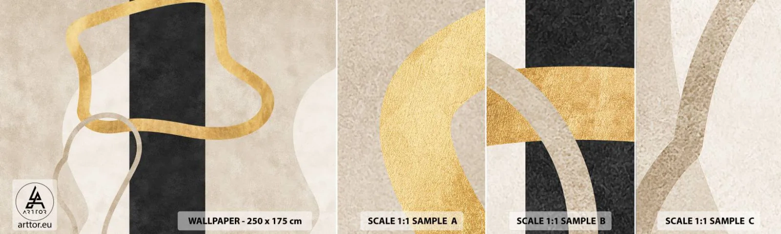 Fototapeten Muster Selbstklebend Deluxe Sticker - Schleifenformen - Art Deco, Minimalismus, Abstraktionismus - 100x30 cm