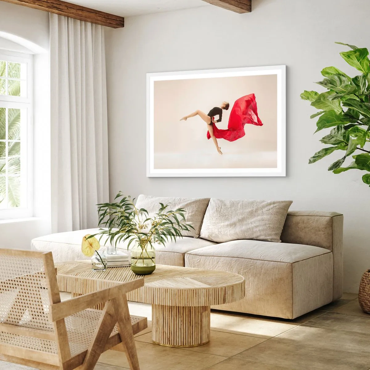 Poster in einem weißen Rahmen - Rot und Schwarz - 40x30 cm