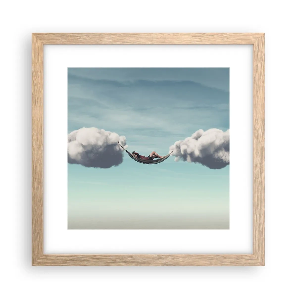 Poster in einem Rahmen aus heller Eiche - Die Behaglichkeit des Augenblicks - 30x30 cm