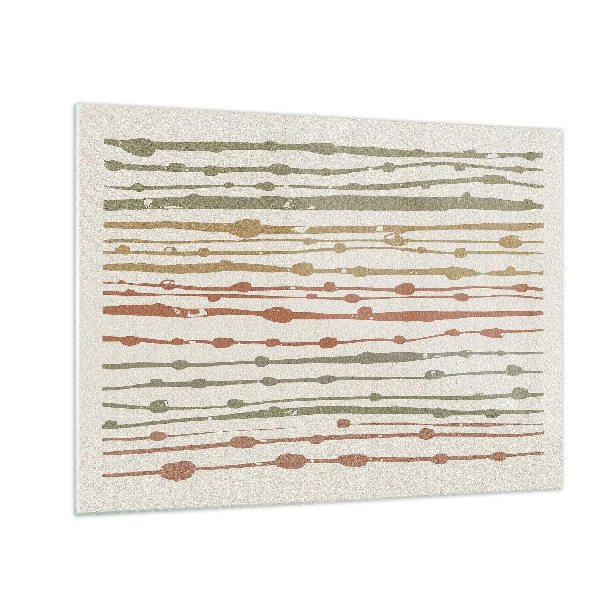 Glasbild - Bild auf glas - Bunte Linien und Punkte bilden eine rhythmische Komposition - 70x50cm - Musikalische Notation von Farben - Moderne Wanddekoration für Wohnzimmer und Schlafzimmer ARTTOR