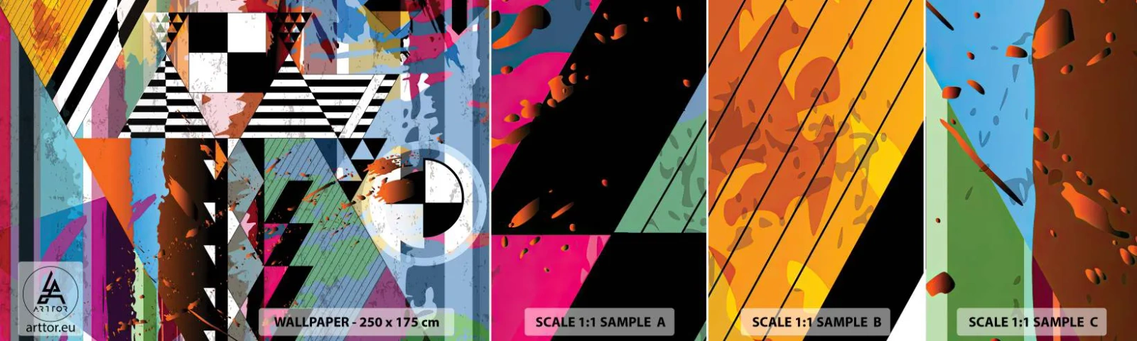 Fototapetenmuster Standard Eco - Geometrisch und organisch - Abstraktion, Stück, Moderne Kunst - 100x30 cm