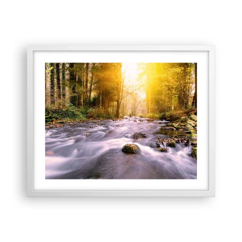 Poster in einem weißen Rahmen - Malachit im Silber- und Goldrahmen - 50x40 cm