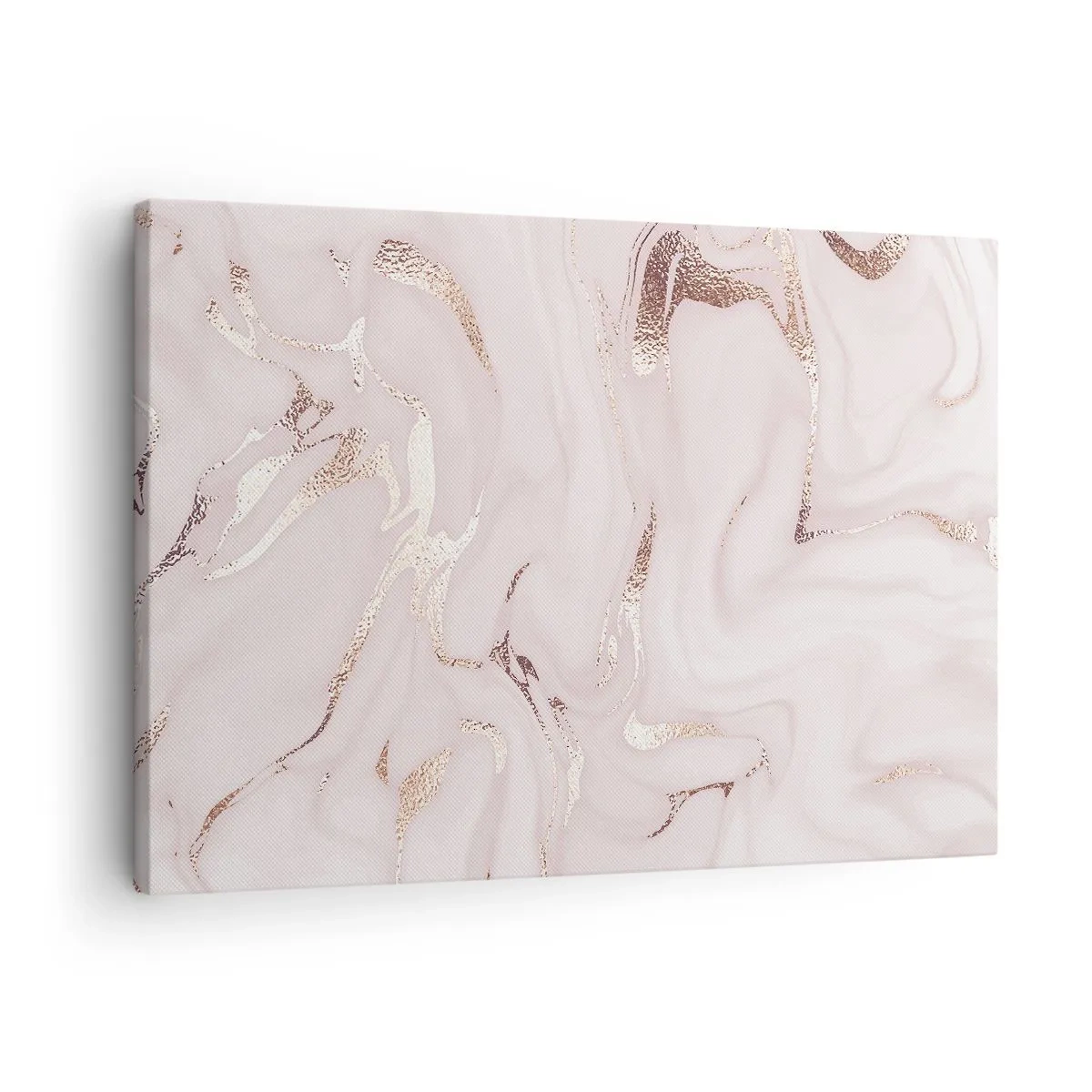 Bild auf Leinwand - Leinwandbild - Elegante Abstraktion in Rosa- und Goldtönen - 70x50cm - In einem rosa Schal - Moderne Wanddekoration für Wohnzimmer und Schlafzimmer ARTTOR