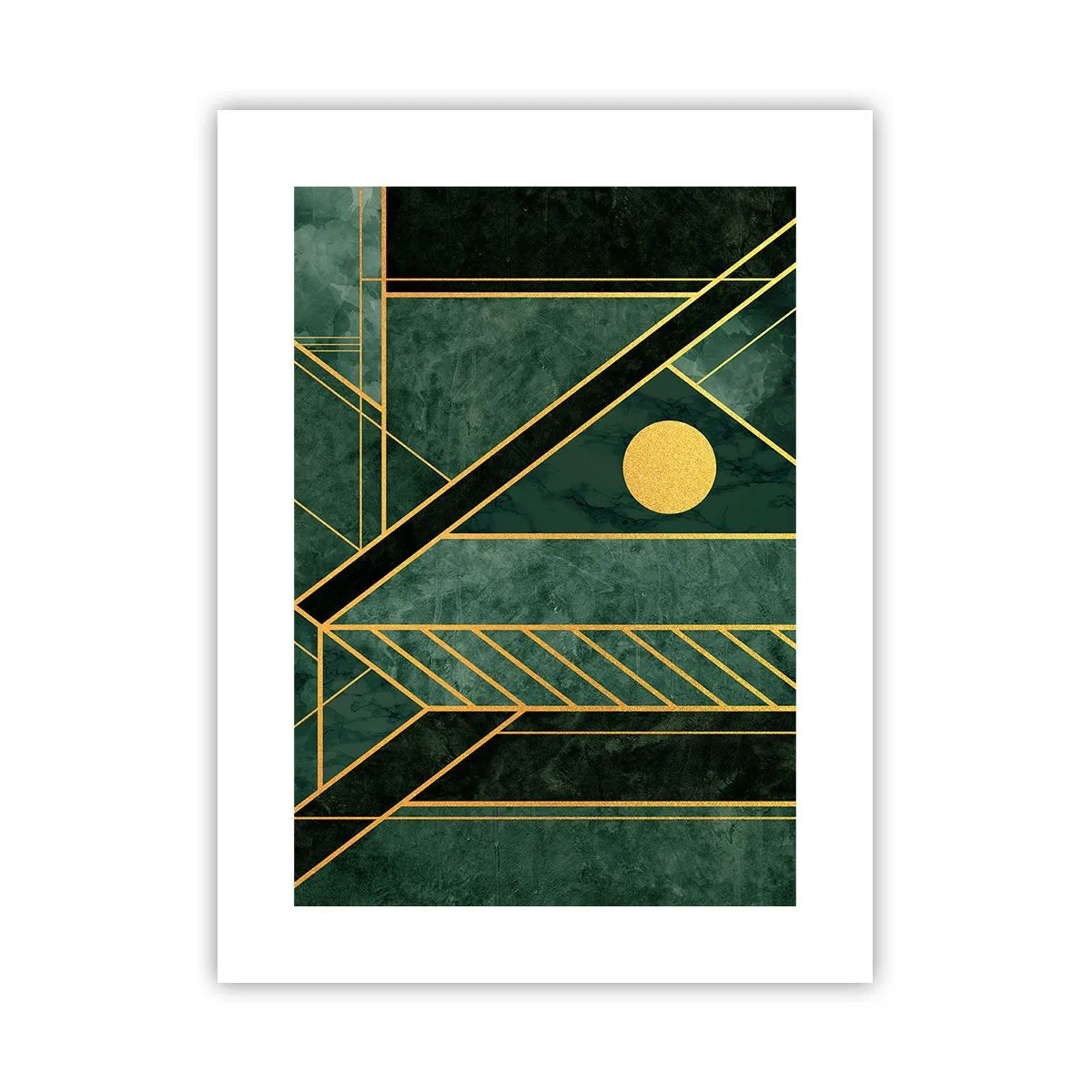 Poster - Dynamik von Gold und Azurblau - 30x40 cm