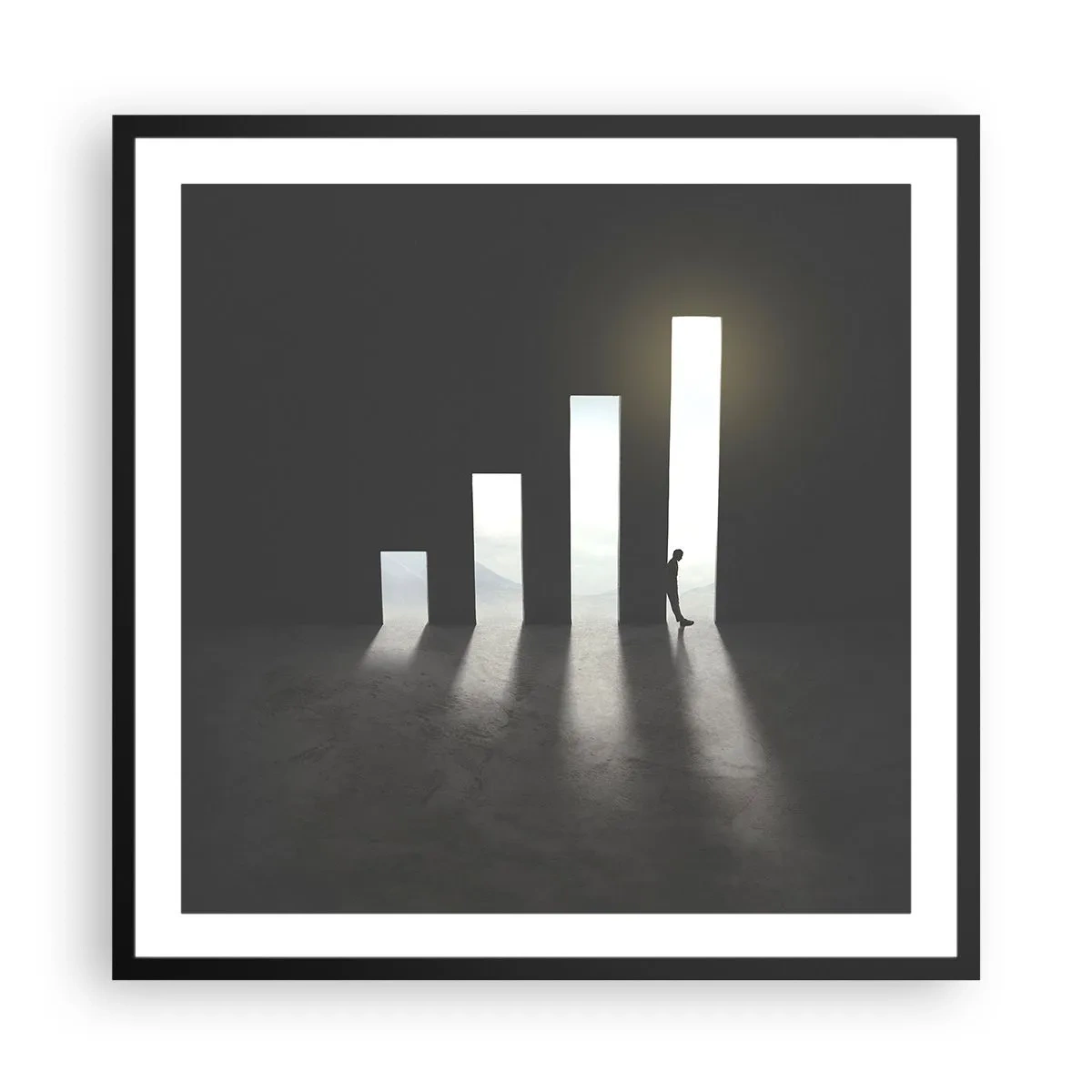 Poster in einem schwarzem Rahmen - Erfolg – Impression - 60x60 cm