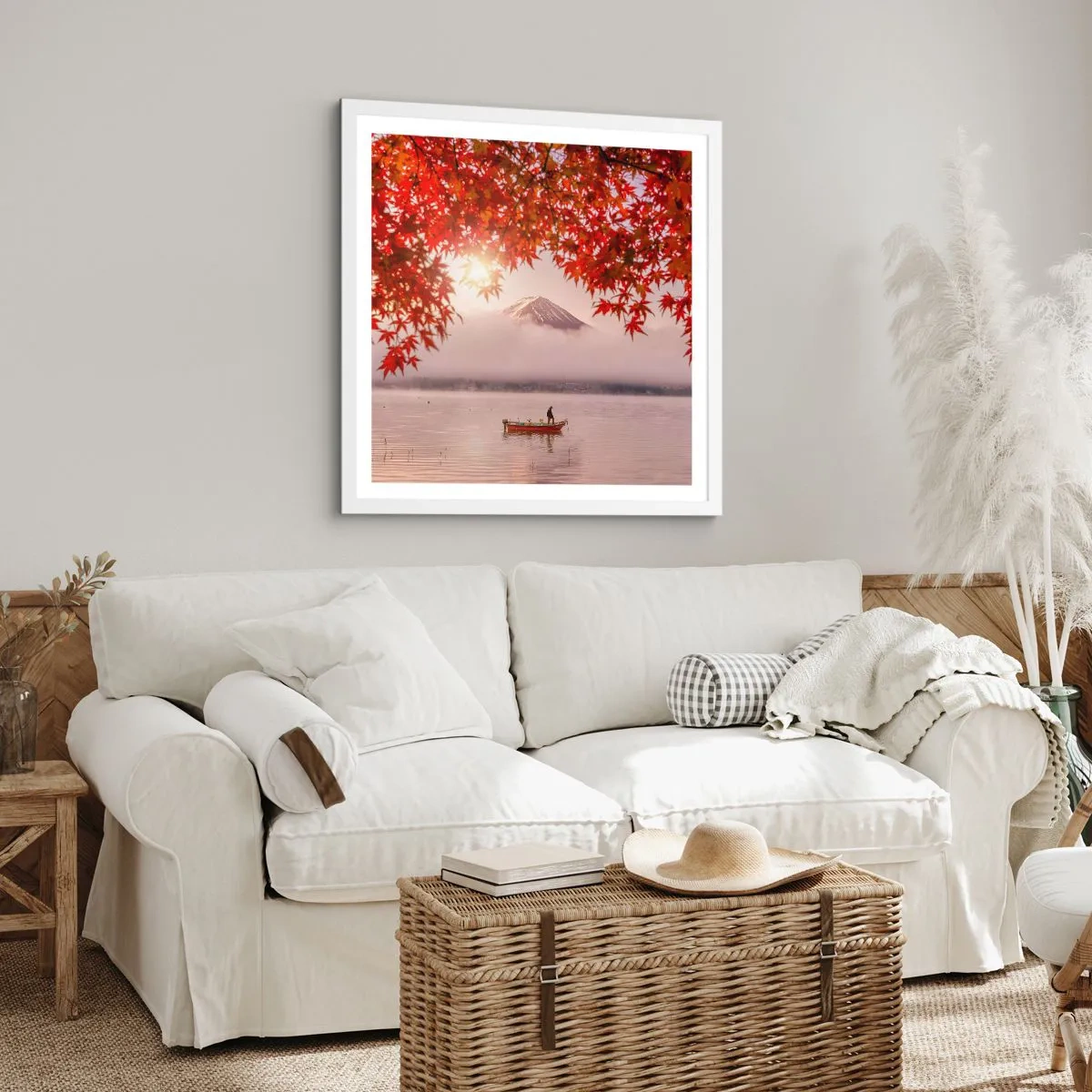 Poster in einem weißen Rahmen - Im japanischen Klima - 40x40 cm