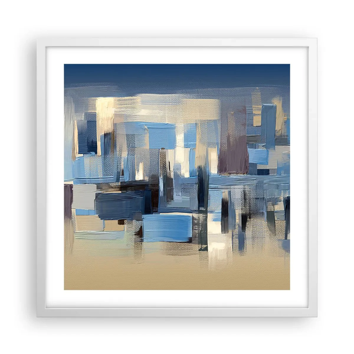 Poster in einem weißen Rahmen - Blaue Konstruktion - 50x50 cm