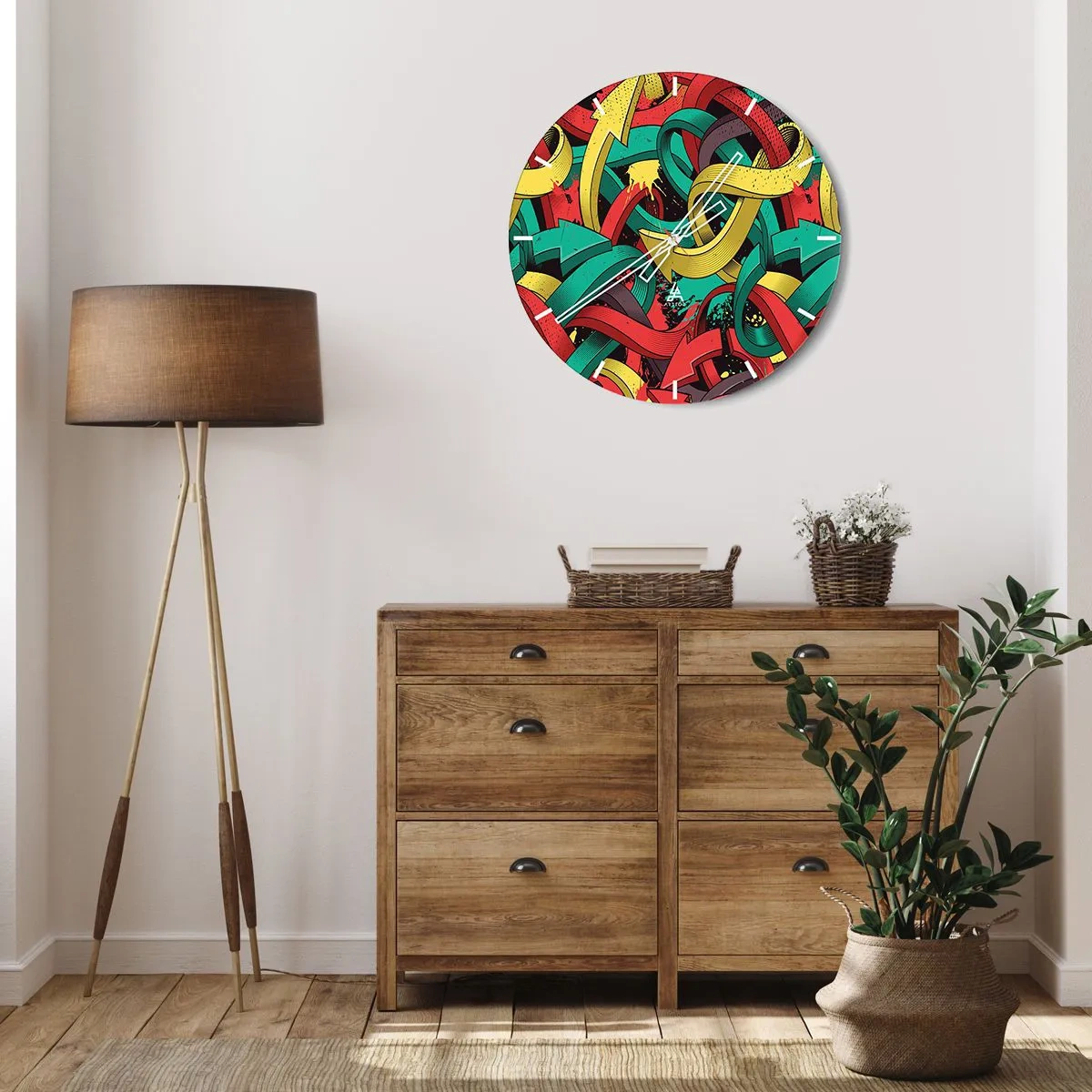 Wanduhr - Glasuhr - Welcher Weg zum Ziel? - 40x40 cm