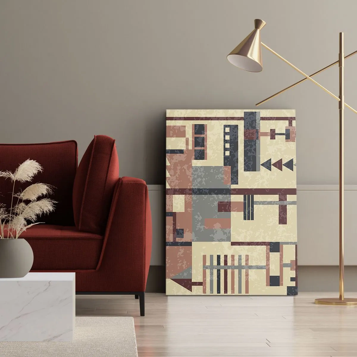 Bild auf Leinwand - Leinwandbild - Eine Kombination aus Vertikalen und Ebenen - 45x80 cm