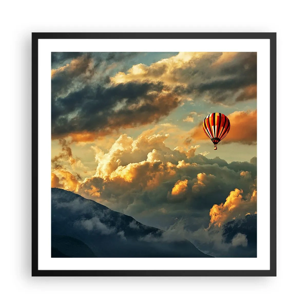 Poster in einem schwarzem Rahmen - Ich fliege, weil ich es will - 60x60 cm