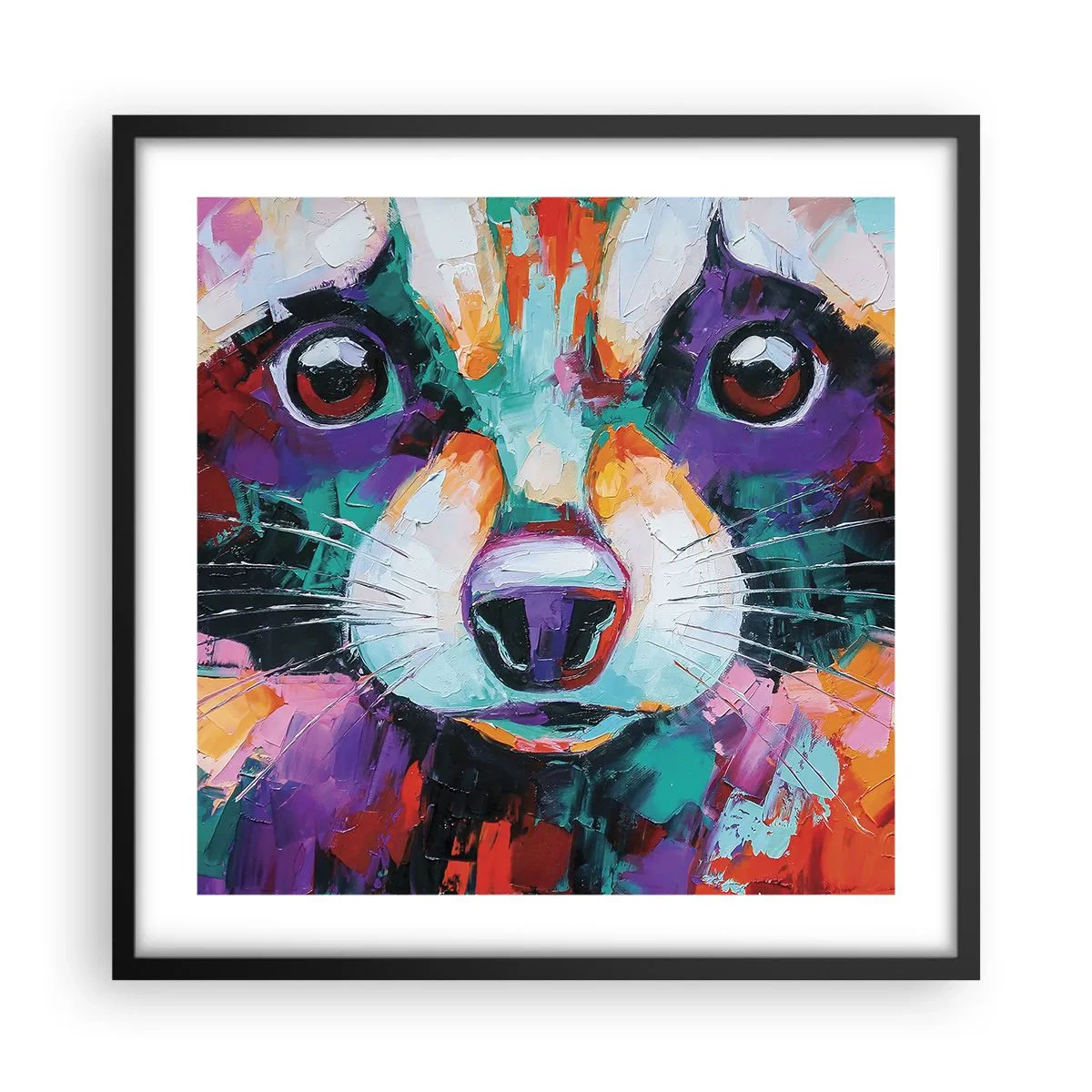 Poster in einem schwarzem Rahmen - Nur gute Emotionen - 50x50 cm