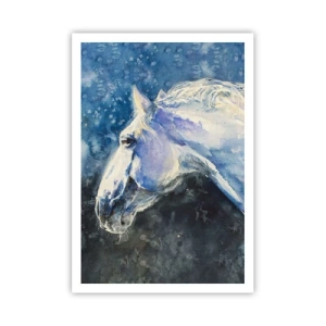 Poster - Porträt in blauem Glanz - 70x100 cm