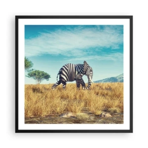 Poster in einem schwarzem Rahmen - Grau ist nicht mehr in Mode - 60x60 cm