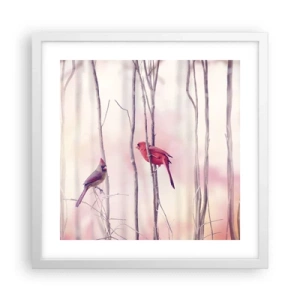 Poster in einem weißen Rahmen - Geschichte vom rosa Wald - 40x40 cm