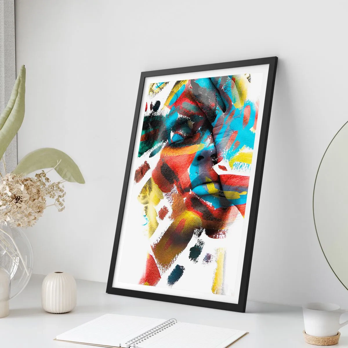 Poster in einem schwarzem Rahmen - Eine bunte Persönlichkeit - 40x50 cm
