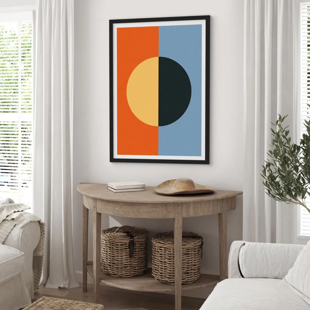 Poster in einem schwarzem Rahmen - Eine Komposition aus Wärme und Kühle - 30x40 cm