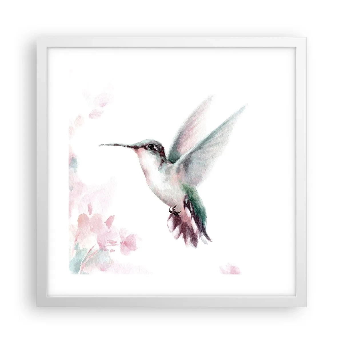 Poster in einem weißen Rahmen - Im Flattern gehalten - 40x40 cm