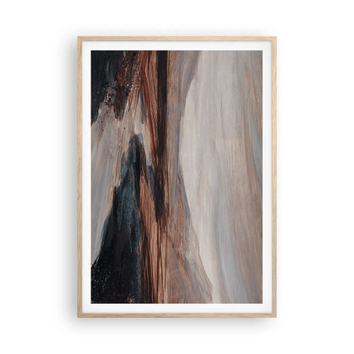 Poster in einem Rahmen aus heller Eiche - Ruhiges Tal - 70x100 cm