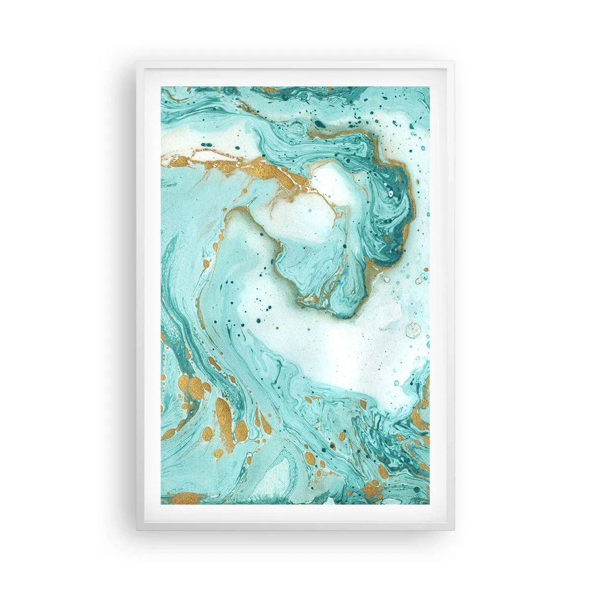 Poster in einem weißen Rahmen - Unter der großen Welle der Edo-Ära - 61x91 cm