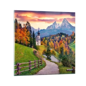 Glasbild - Bild auf glas - Landschaftsartige Malerei - 30x30 cm