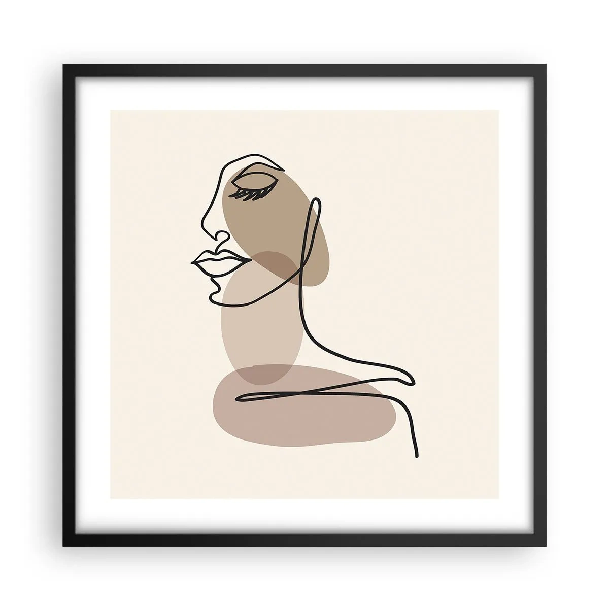 Poster in einem schwarzem Rahmen - Eine gewisse Linie der Schönheit - 50x50 cm