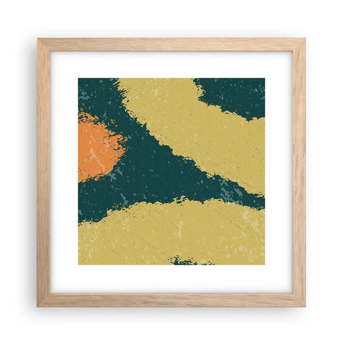 Poster in einem Rahmen aus heller Eiche - Abstraktion – langsame Bewegung - 30x30 cm