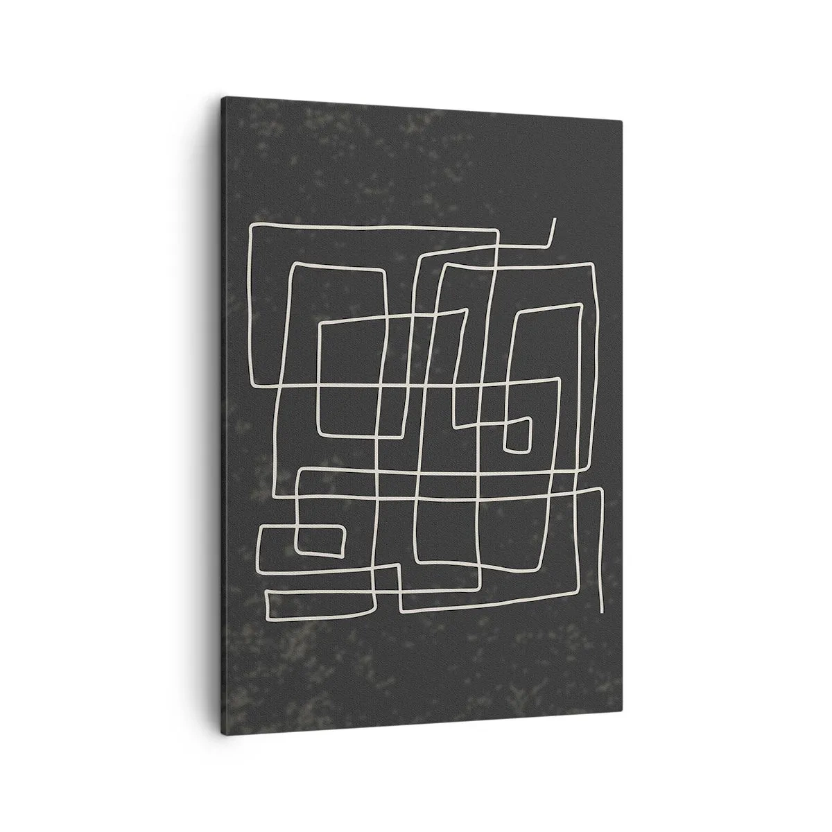 Bild auf Leinwand - Leinwandbild - Abstraktes geometrisches Muster auf dunklem Hintergrund - 50x70cm - Nicht so einfach - Moderne Wanddekoration für Wohnzimmer und Schlafzimmer ARTTOR