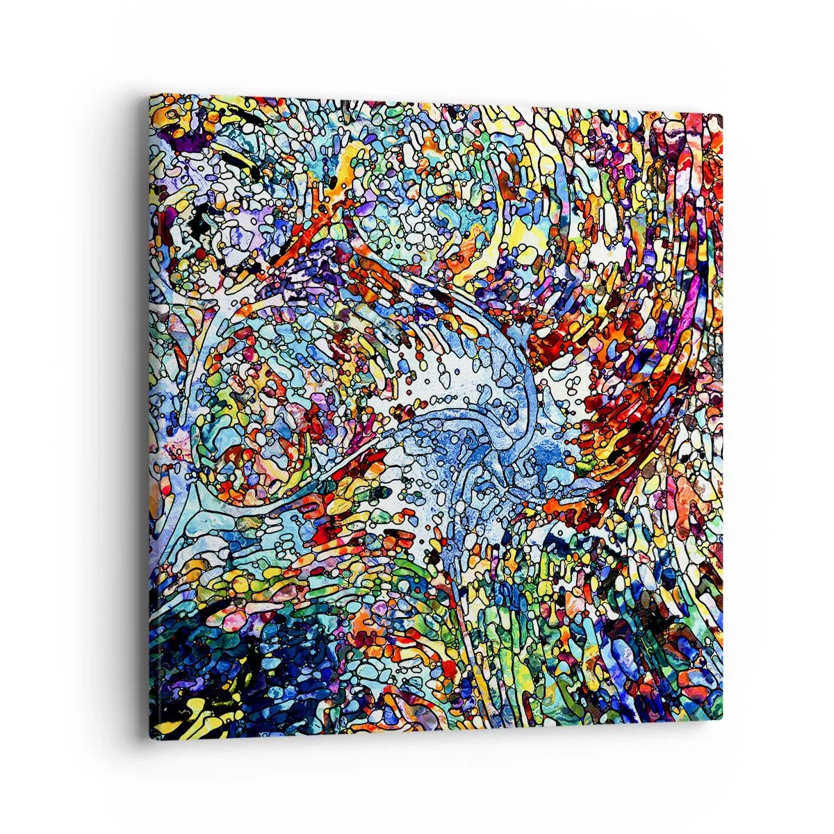 Bild auf Leinwand - Leinwandbild - Glasmalerei Wassertropfen - 40x40 cm