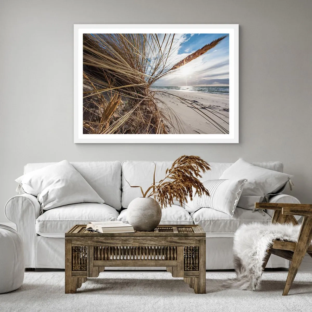 Poster in einem weißen Rahmen - Ein Treffen der Elemente der Natur - 50x50 cm